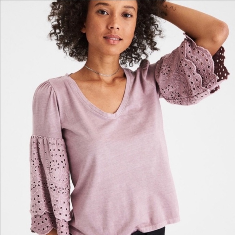 American eagle soft sexy bell eyelet sleeve top